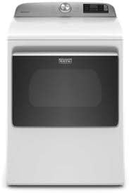 MGD7230HW Maytag 7.4 cu. ft. 120-Volt Smart Capable White Gas Vented Dryer with Steam and Hamper Door, ENERGY STAR