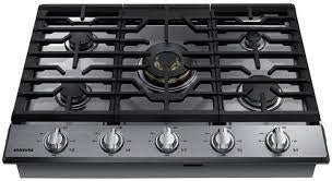 NA36N7755TS Samsung 36 in. Gas Cooktop in Stainless with 5 Burners including Dual Brass Power Burner with Wi-Fi