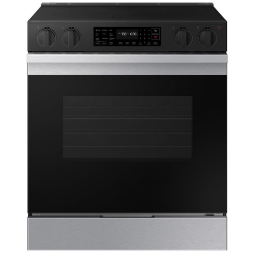 SAMSUNG NSE6DG8300SR Bespoke 30 in. 6.3 cu.ft. 5 Burner Element Smart Slide-In Electric Range w/ AirFry & Safety Knobs in Stainless Steel