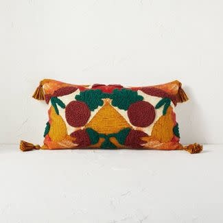 JUNGALOW X OPALHOUSE NWT embroidered lumbar pillow with tassels