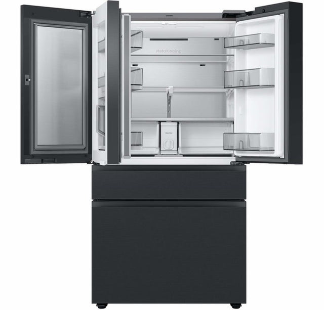 RF29BB89008M Bespoke 29 cu. ft. 4-Door French Door Smart Refrigerator with Family Hub in Charcoal Glass/Matte Black, Standard Depth