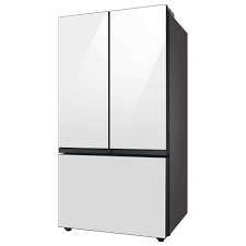 RF30BB6200AP BESPOKE 3-Door French Door Smart Refrigerator with ‍Morning Blue Glass Top Panels, White Glass Bottom Panels, Autofill Water Pitcher Dispenser,‍ Standard Depth