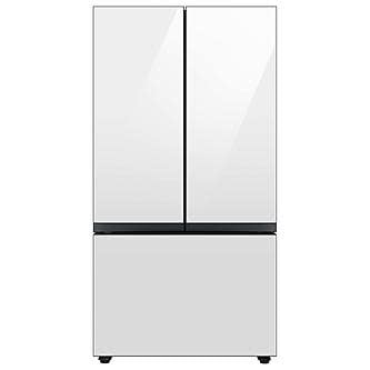 RF30BB660012 Bespoke 30 cu. ft. 3-Door French Door Smart Refrigerator with Beverage Center in White Glass, Standard Depth