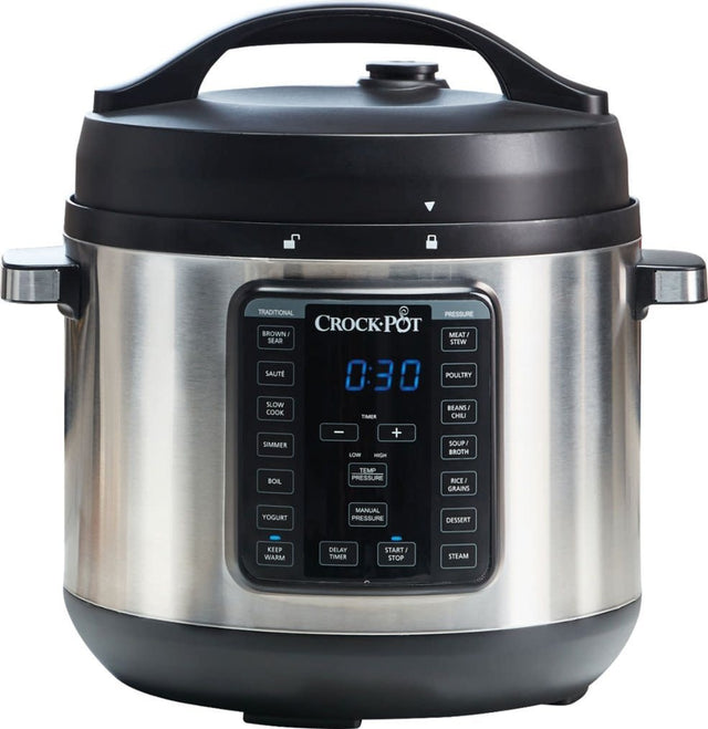 SCCPPC800-V1 Crock-Pot 8-Quart Multi-Use XL Express Crock Programmable Slow Cooker and Pressure Cooker with Manual Pressure, Boil & Simmer, Black Stainless