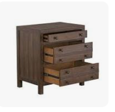 Edinburg 3-Drawer Nightstand, Brown