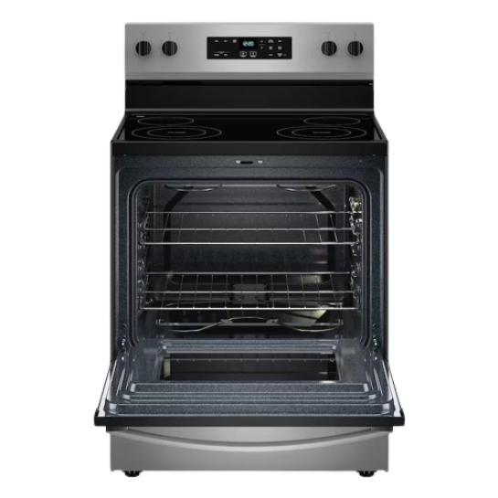 WFES3030RS Whirlpool 30-in Glass Top 4 Burners 5.3-cu ft Freestanding Electric Range (Stainless Steel)