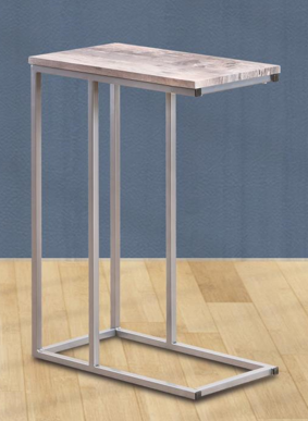 6019 Kith Furniture C-Table Silver Frame White Top