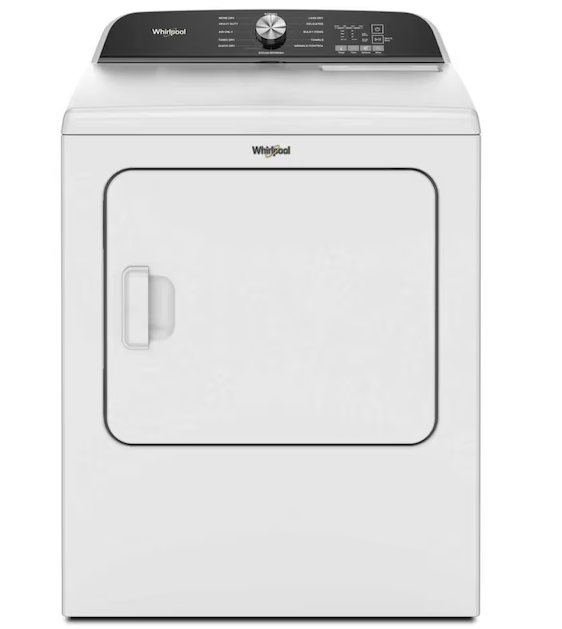 WED6150PW 7.0 Cu. Ft. Whirlpool® Top Load Electric Dryer with Moisture Sensor