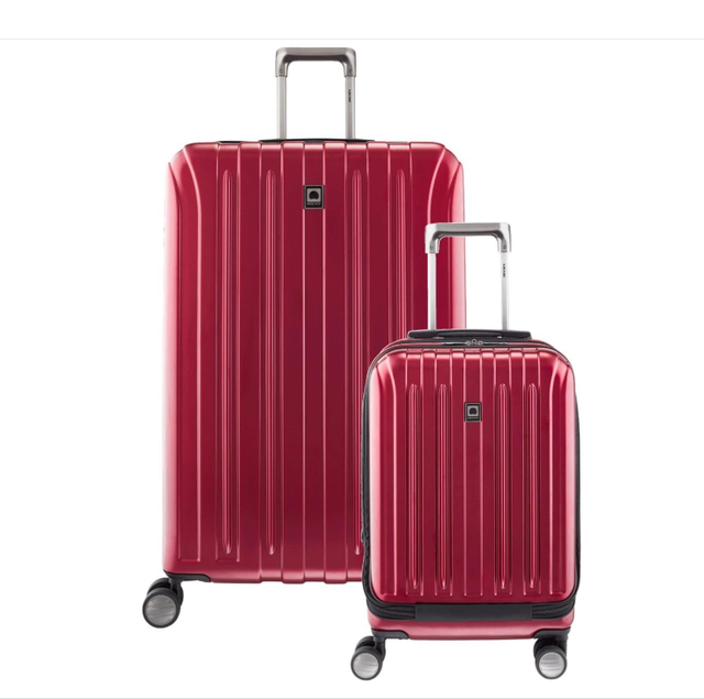 Delsey Luggage Helium Titianium 2 Piece Set (21"/29") Lightweight Suitcases (Black Cherry)