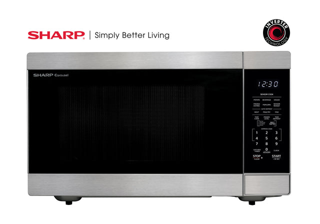 SMC2266HS Sharp 2.2-Cu. Ft. Countertop Microwave Oven with Inverter Technology in Stainless Steel