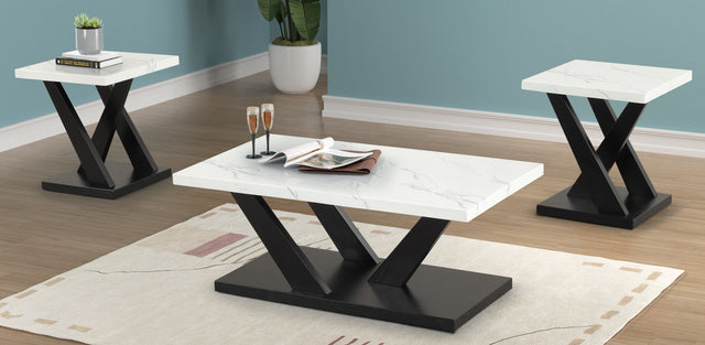 T147-3 NATIONWIDE Nationwide Contemporary Style Tables in a Two-Tone Finish