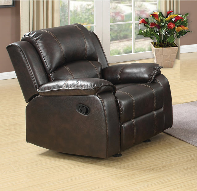 U108R - Nationwide Manual Recliner In A Brown Fabric