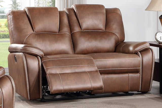 U124L - NATIONWIDE Power Loveseat Saddle Brown