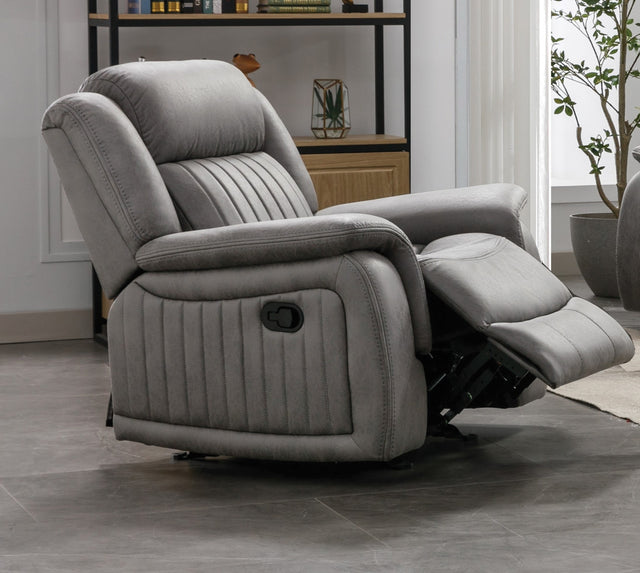 U146R - Nationwide Contemporary Manual Motion Glider Recliner in a Grey Polyester Fabric