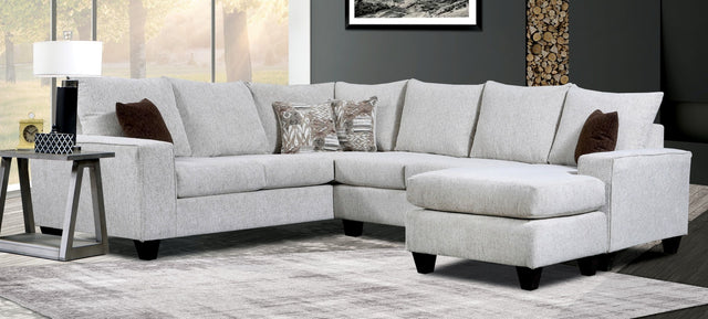 U249 - NATIONWIDE  3 PIECE CHAISE SECTIONAL IN A BEIGE TEXTURED FABRIC. 3 PC. Sectional