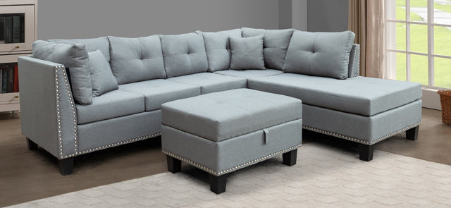 U380-2' - NATIONWIDE 2 Pc. Chaise Sectional Light Grey