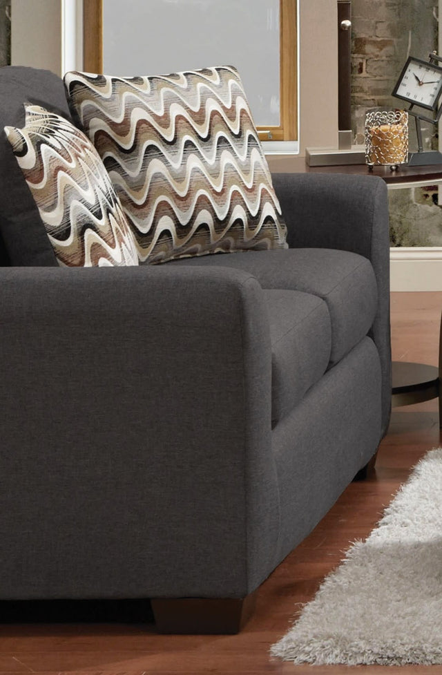 U400L - Nationwide Contemporary Loveseat In A Grey Textured Fabric