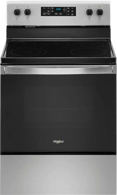 Ck. Whirlpool  30 in. 5.3 cu. ft. Electric Range with 5-Elements and Frozen Bake Technology in Fingerprint Resistant Stainless Steel