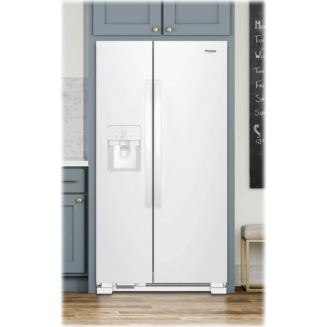 Whirlpool - 24.6 Cu. Ft. Side-by-Side Refrigerator with Water and Ice Dispenser - White