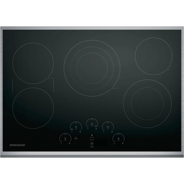 ZEU30RSJ3SS  Monogram - 29.9" Electric Cooktop - Black/Stainless Steel